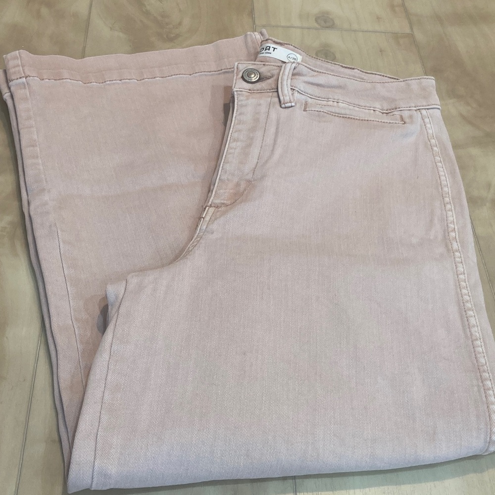 OAT New York wide leg pale pink jeans